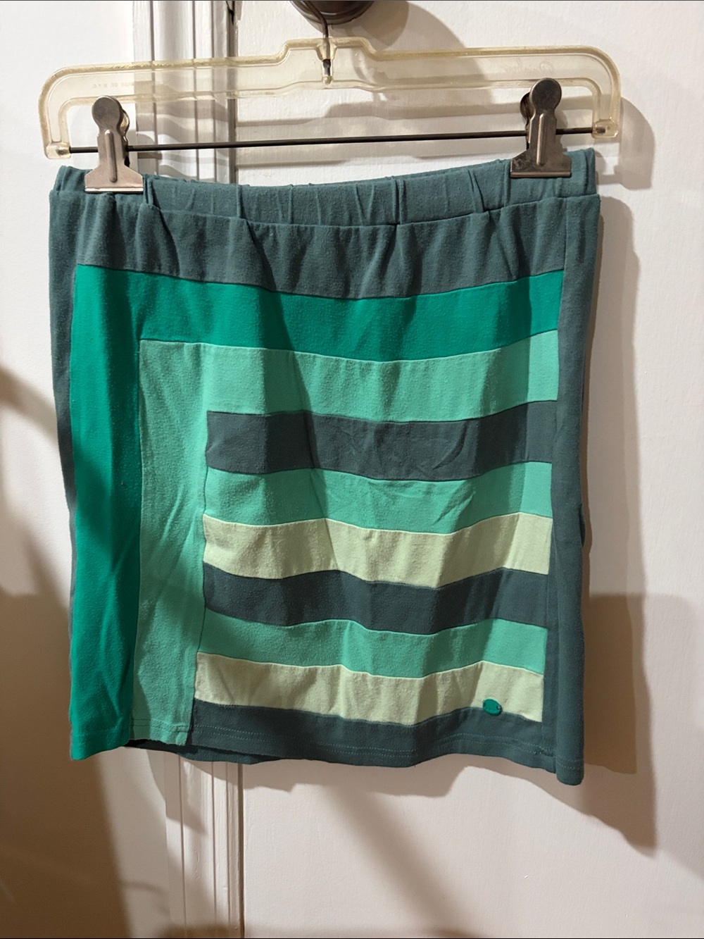 Striped Green Panel Skirt
